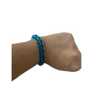 blue glass bead bracelet